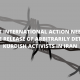 Barbed wire on gray background. Text reads: "URGENT INTERNATIONAL ACTION NEEDED TO SECURE RELEASE OF ARBITRARILY DETAINED KURDISH ACITVISTS"